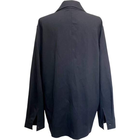 Jaeger Black 100% Wool Blouse - Chic Classic Minimalist Sz 16 - Picture 3 of 7